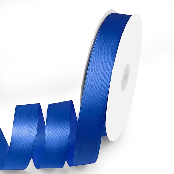 1" x 100 Yards Satin Ribbon - Royal Blue Silk Ribbon with Spool - Ideal for Gift Wrapping, Floral Bouquets, Crafts, Wedding Party Decorations, Christmas and Sewing Projects