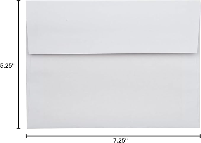 LUXPaper A7 Foil Lined Invitation Envelopes | Peel & Press | 5 1/4" x 7 1/4" | White w/Gold LUX Lining | 60lb. Text | 250 Qty