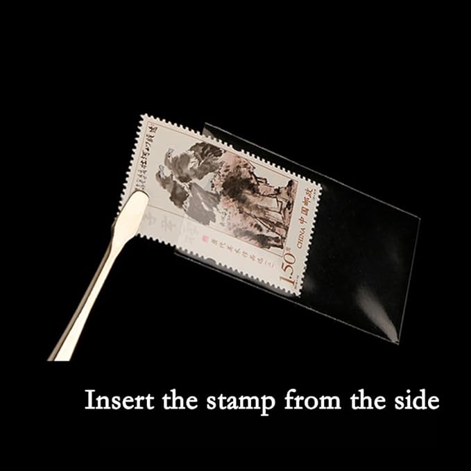Philatelic Supplies OPP Stamp Protection Bags 8 Models, 95 pcs Each, Total 760 Stamps for Collection, philatelic Storage and Display Stamp Collecting Supplies