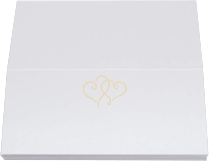 Linked Hearts Place Cards, Ivory (Choose Color), Set of 25, Pre-cut and Scored - Wedding, Party, Dinner, and Special Events - Made in the USA