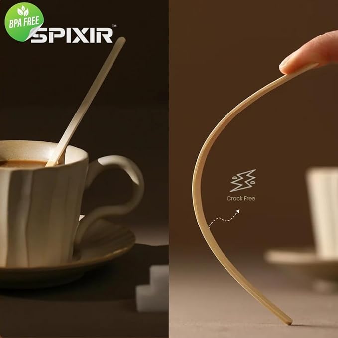 Coffee Stirrers Disposable Wooden Coffee Stir Sticks - Round-End Birchwood 5.5 Inches Large Wooden Stir Sticks - Pack of 2000 Wood Stir Sticks
