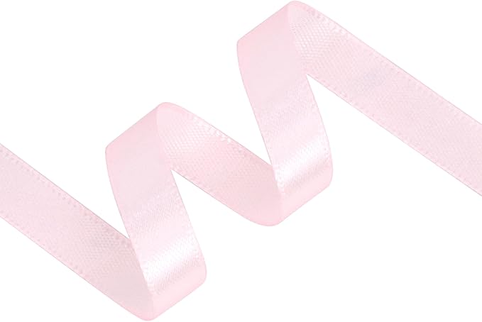 Baby Pink Satin Ribbon 3/8 inch X Continuous 25 Yards, Single Face Polyester Ribbon Perfect for Gift Wrapping, Flower Bouquet, Wedding Decor, Crafts, Bow Making, Sewing and More