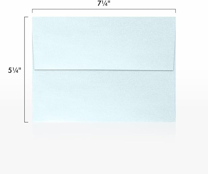 LUXPaper A7 Invitation Envelopes | Peel & Press | 5 1/4" x 7 1/4" | Aquamarine Metallic | 80lb. Text | 250 Qty