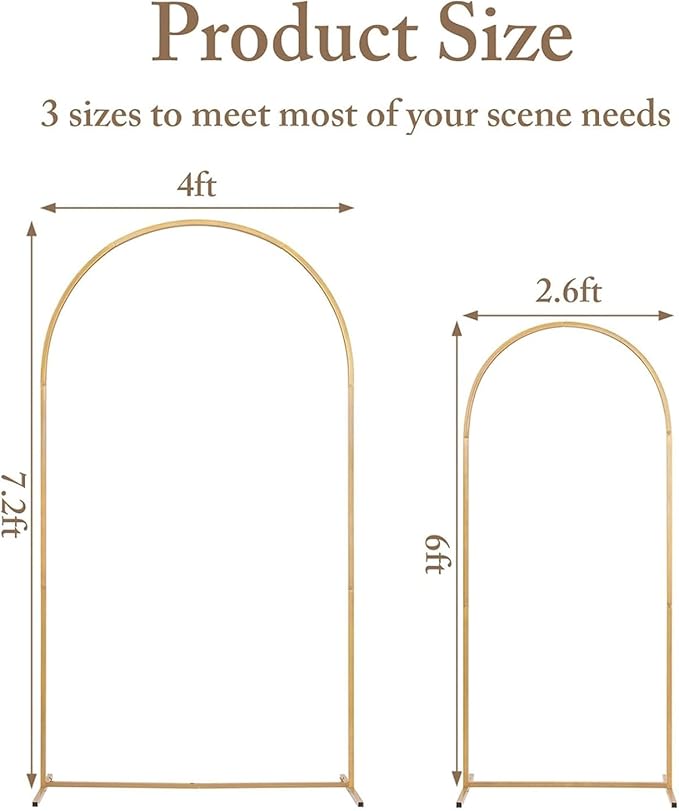 Metal Arch Backdrop Stand and Cover Set, 7.2FT, 6FT Party Backdrop, Easy to Assemble, for Parties, Birthday, Baby Shower