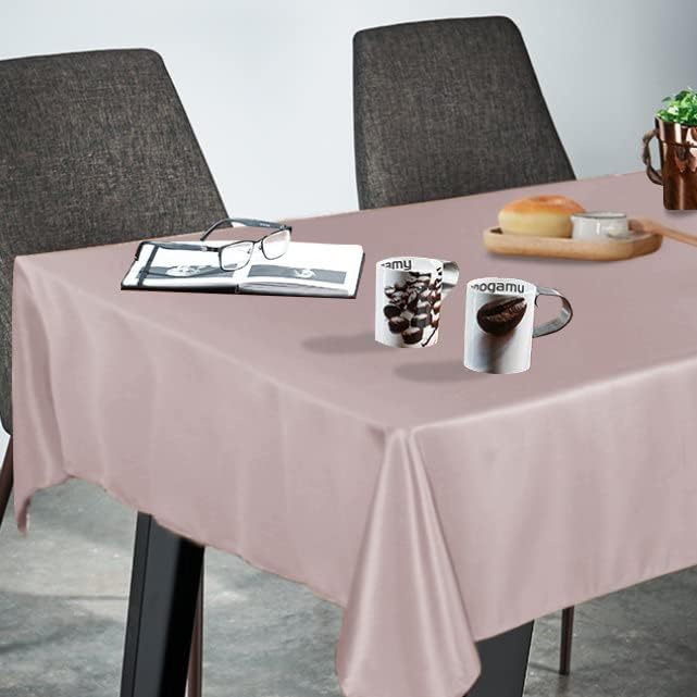 Fitable Square Tablecloth 54x54 inch Tablecloth Stain and Wrinkle Resistant Washable Polyester Table Cloth for Buffet Parties and Camping, Blush