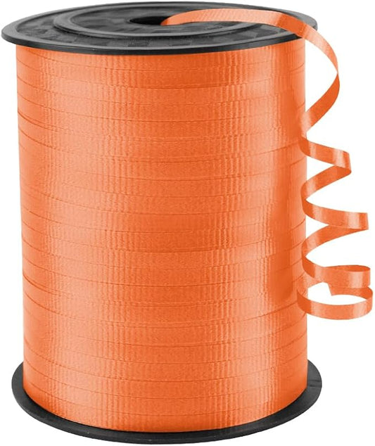 KMER LIFE Orange Crimped Curling Ribbon, 1/5" Wide x 500 Yards Christmas Curling Ribbons for Gift Wrapping, Party Decoration, Balloon String, Crafting, Balloon Ribbons for Florist Flower (1 Roll)