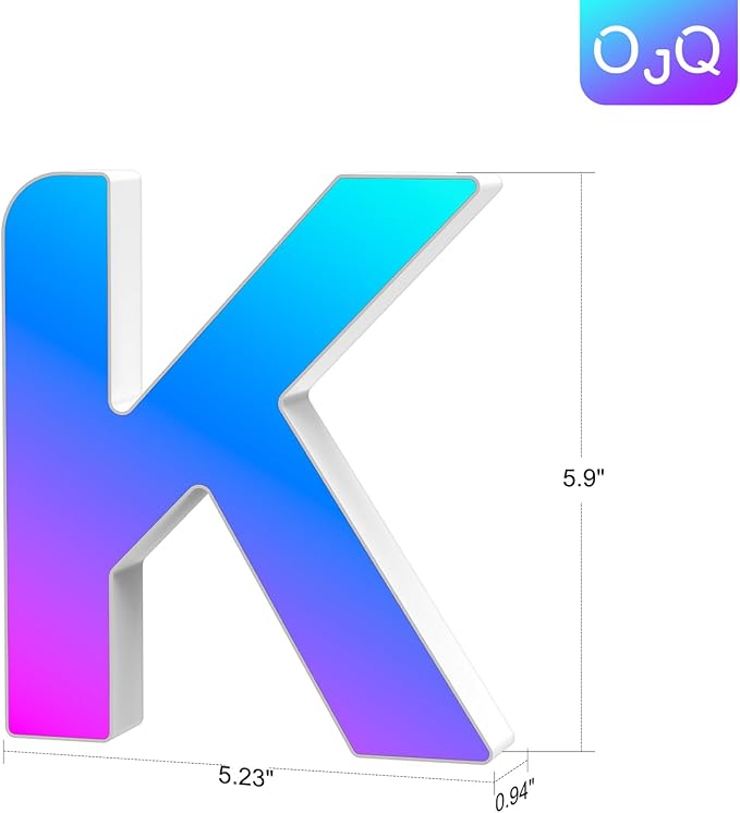 OJQ Light Up Letters LED Letter - Marquee Letters Room Decor Alphabet Letter Music Sync Color Change Colorful - Christmas Birthday Gifts for Girl - Teen Girls Gifts Party Home Wall Decor