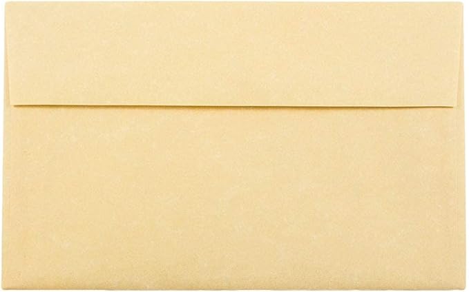 JAM PAPER A10 Parchment Invitation Envelopes - 6 x 9 1/2 - Antique Gold Recycled - 50/Pack