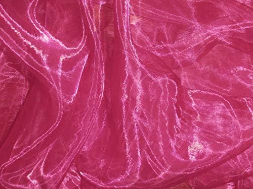 VDS Magenta Organza Fabric, 75 Yards Continuous, 45” Wide, Wedding Party Decoration Iridescent Crystal Sheer Shiny Organza Tulle Bridal Dress DIY Crafts Costume Sewing Backdrop Arch Cloth