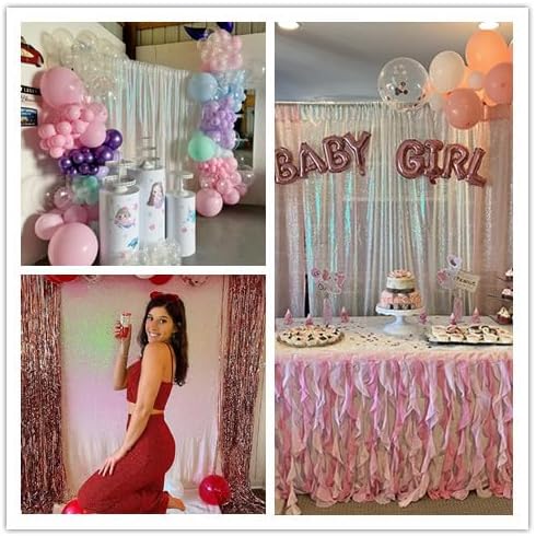 Iridescent White Sequin Backdrop Curtains 1 Panel 10FTx10FT Glitter Iridescent White Photo Backdrop Party Wedding Baby Shower Curtain Sparkle Photography Background
