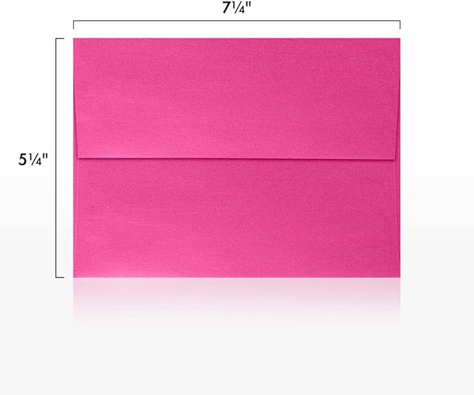 LUXPaper A7 Invitation Envelopes | Peel & Press | 5 1/4" x 7 1/4" | Azalea Metallic | 80lb. Text | 500 Qty