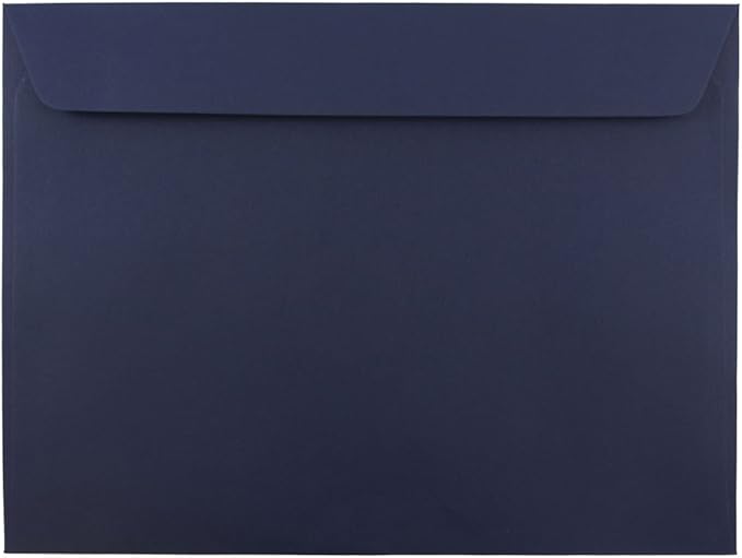 JAM PAPER 9 x 12 Booklet Premium Envelopes - Navy Blue - 100/Pack