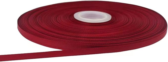 Jesep One Roll 100 Yards 1/4 inch Maroon Soild Grosgrain Ribbon Boutique Gift Wrapping Package Ribbon, DIY Crafts Bow Hair Headband Accessories Assorted Ribbon#790 (6mm)