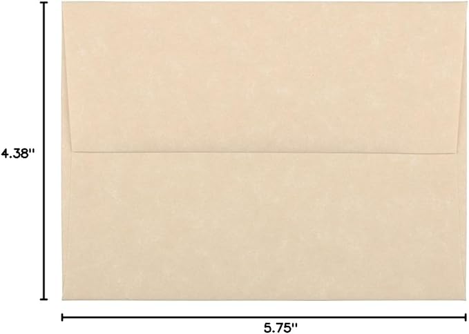 JAM PAPER A2 Parchment Invitation Envelopes - 4 3/8 x 5 3/4 - Brown Recycled - 50/Pack