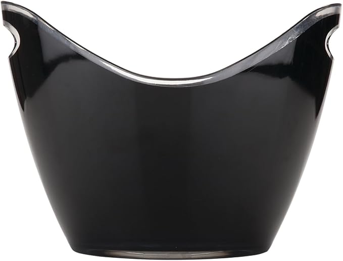 True Modern Wine & Champagne Bucket | Black Ice Beverage Tub - Indoor & Outdoor Great for Parties - 2 Bottles Capacity Champagne & Wine Chiller - 10.5" x 8.25" x 7.75"