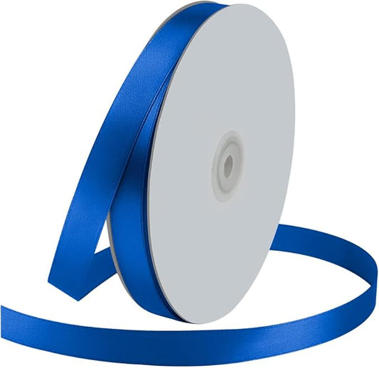 5/8" Wide x 100 Yards Single Face Polyester Satin Ribbon, Satin Ribbon for Crafts, Gift, Hair Bows, Wedding Party Decoration, Bow Making & Other Projects (Royal Blue)