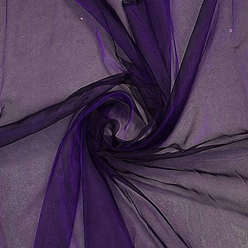 VDS Purple Organza Fabric, 50 Yards Continuous, 45” Wide, Wedding Party Decoration Iridescent Crystal Sheer Shiny Organza Tulle Bridal Dress DIY Crafts Costume Sewing Backdrop Arch Cloth