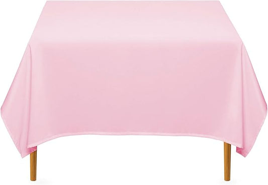Lann's Linens - 70" Square Premium Tablecloth for Wedding/Banquet/Restaurant - Polyester Fabric Table Cloth - Pink