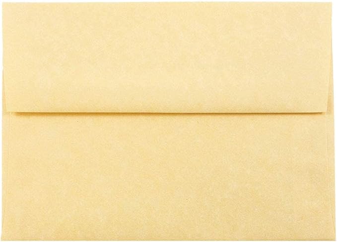 JAM PAPER A6 Parchment Invitation Envelopes - 4 3/4 x 6 1/2 - Antique Gold Recycled - 50/Pack