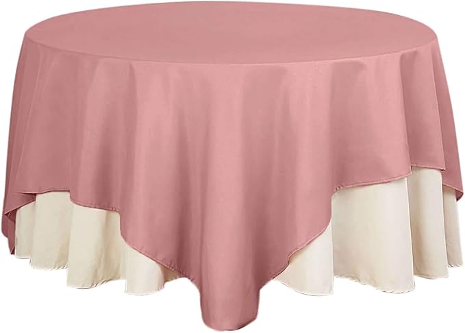 Efavormart 90" Dusty Rose Wholesale Linens Polyester Square Linen Tablecloth for Kitchen Dining Catering Wedding Birthday Party Events
