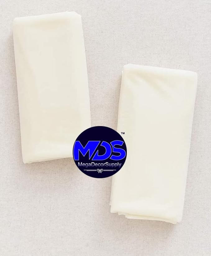 MDS Halloween Chiffon Draping Fabric - 2 Panel, 30" Wide x 30ft Long - Sheer Spooky Arbor & Canopy Drapery for Haunted House Backdrops, Party Ceilings, DIY Costumes & Themed Events - Ivory