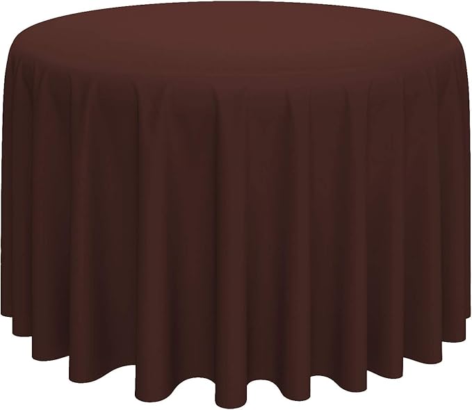 Lann's Linens - 10 Premium 132" Round Tablecloths for Wedding/Banquet/Restaurant - Polyester Fabric Table Cloth - Chocolate Brown
