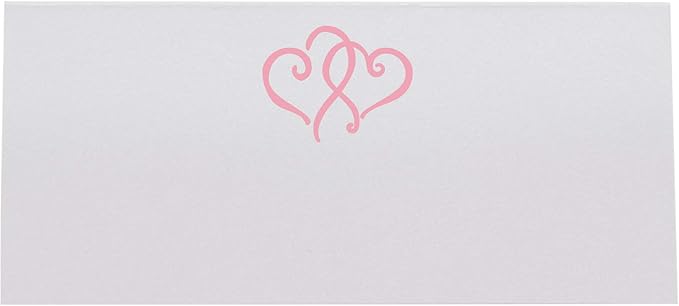 Linked Hearts Printable Place Cards, Pink (Choose Color), Set of 150 (25 Sheets), Laser & Inkjet Printers - Wedding, Party, Dinner, and Special Events - Made in the USA