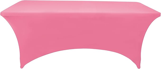 2-Pack 8ft Spandex Table Covers for Rectangle Folding Tables - Washable Elastic Tablecloth - Ultimate Fitted Table Protector for Birthday Parties, Trade Shows, Banquet