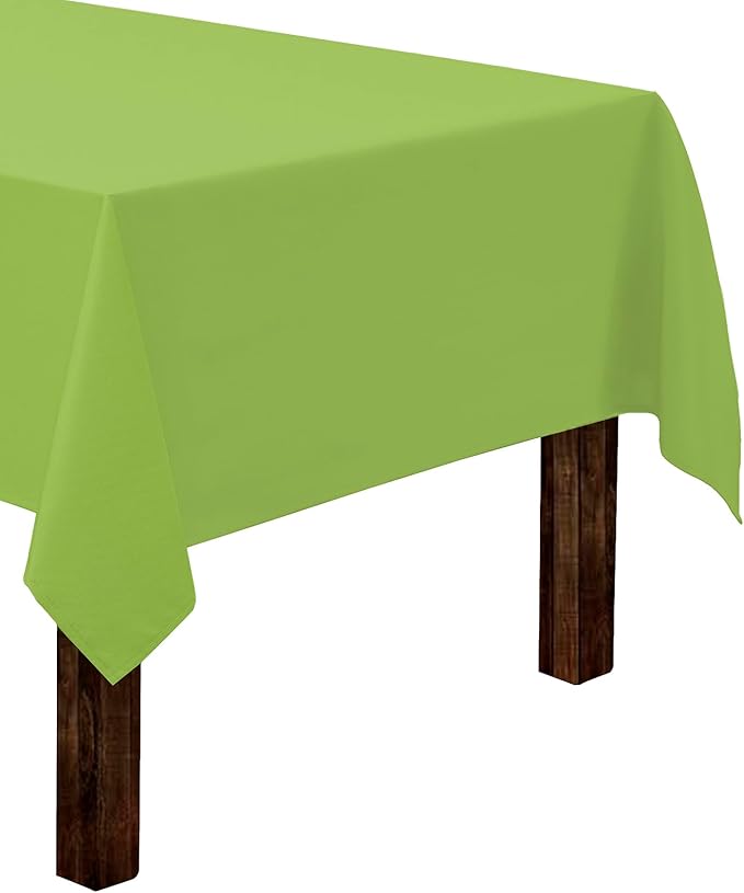 Gee Di Moda Rectangle Tablecloth - 60 x 126 Inch Apple Green - Heavy Duty, Wrinkle Resistant, Machine Washable - Perfect for 8 Foot Rectangular Tables, Buffet, Dinner, Wedding & Baby Showers