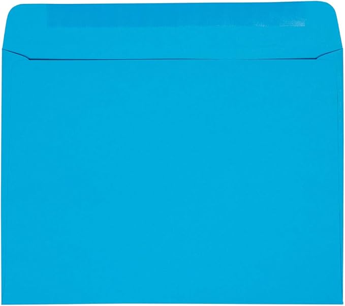 JAM PAPER 9 x 12 Booklet Colored Envelopes - Blue - Bulk 1000/Carton
