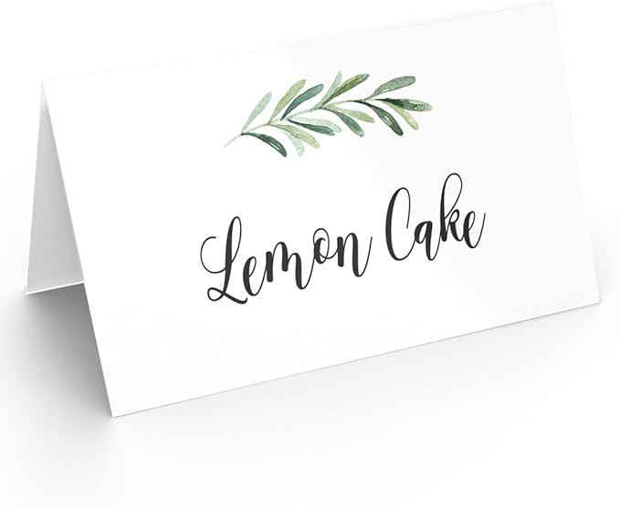 Printed Party Table Place Cards for All Occasions and Events, Set of 25 (Elegant Branch)