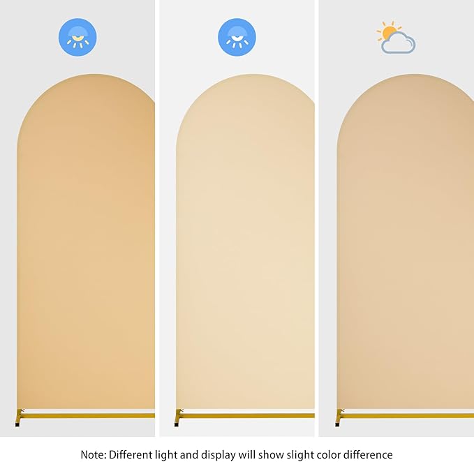 SoarDream Arch Backdrop Cover Khaki Spandex Fitted 5FT Wedding Arch Covers Balloon Round Top Chiara Arch Backdrop Fabric for Bridal Shower Wedding Birthday Party Stage Decoations