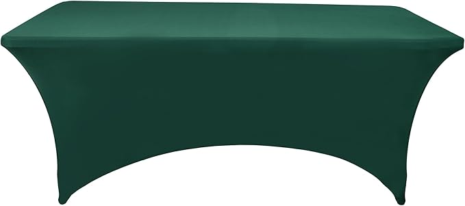 10-Pack 6ft Spandex Table Covers for Rectangle Standard Folding Tables - Wrinkle Resistant Stretch Tablecloths - Ultimate Fitted Table Protector for Parties, Banquet, Wedding
