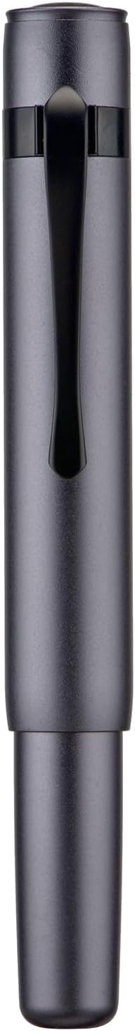 Hongdian M2 Black Forest Mini Fountain Pen, Bent Nib & Sleek Shape Aluminium Short Pocket Travel Pen (Space Gray)