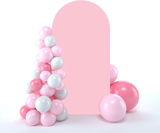 bricia Wedding Arch Backdrop Stand Cover, 6.6FT Double Sided Stretchy Arch Cover Fitted Wedding Birthday Party Banquet Decoration (Pink 79.2''Lx39.6''W)