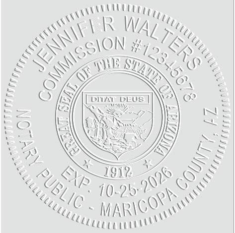 MaxMark Notary Seal Round Embosser for Arizona State - Includes Gold Burst Seal Labels (50 Count)