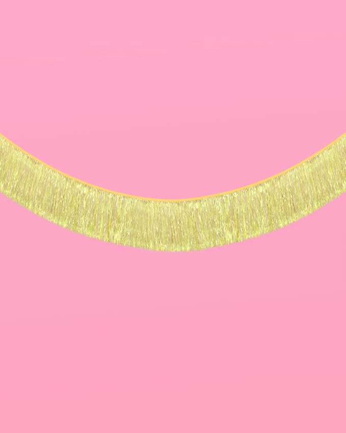 xo, Fetti Yellow Fringe Banner - 5 Ft. | Groovy Bachelorette Party Decorations, Pastel Preppy Birthday Party Decor, Smiley Baby Shower Supplies, Photo Booth Backdrop, HBD