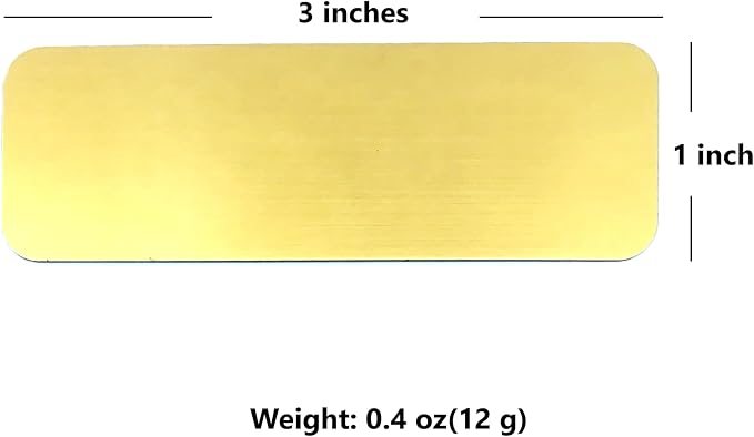 Custom Laser Engraved Name Tag Badges for Business or Employees Position Identification - Personalized text for your name plate or ID tags, 1 x 3 inches, Made in California, USA (Gold, 1 x 3 inches)