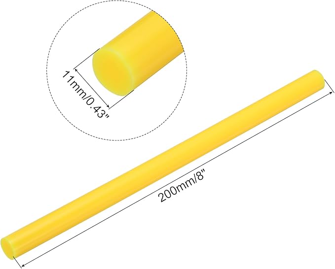 uxcell 20pcs Hot Glue Sticks for Glue Gun 11mm/0.43-inch x 8-inch Mini Hot Melt Adhesive Glue Stick Yellow