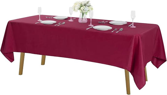 Rectangle Tablecloth 60x102 inch Washable Polyester Fabric Table Cloth for Wedding Party Dining Banquet Decoration（60x102, Burgundy）