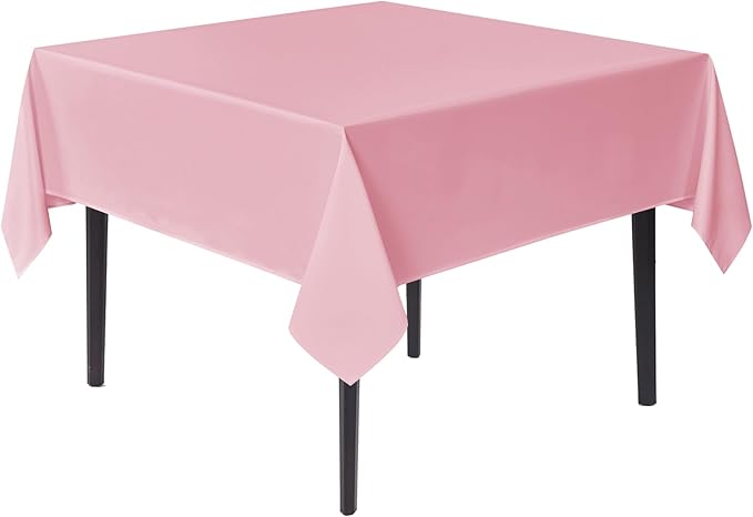 sancua Small Square Tablecloths 36x36 Inch - Pink Table Cloth for Square or Round Tables, Washable Polyester Fabric Table Cover for Nightstand End Bedside Tables