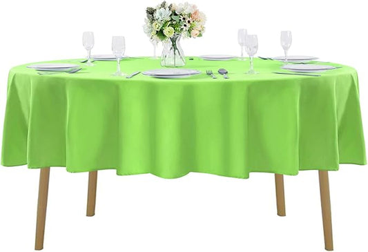 70 inch Round Tablecloth Washable Polyester Table Cloth Decorative Table Cover for Wedding Party Dining Banquet（70 inch,Apple Green）