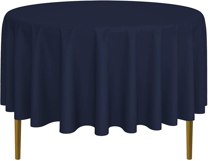 Lann's Linens - 10 Premium 90" Round Tablecloths for Wedding/Banquet/Restaurant - Polyester Fabric Table Cloths - Navy Blue