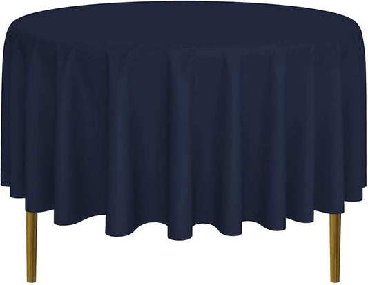Lann's Linens - 10 Premium 90" Round Tablecloths for Wedding/Banquet/Restaurant - Polyester Fabric Table Cloths - Navy Blue