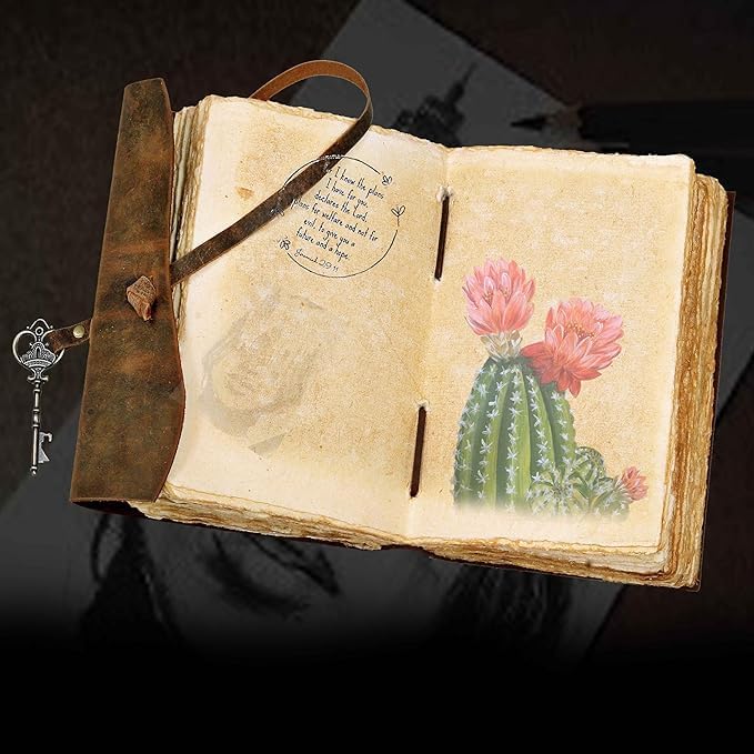 cuero Compass Vintage Leather Journal Antique Handmade Leather Bound Journal with Deckle Edge Paper Diary Leather Sketchbook Drawing Journal Notebook Great Gift Men & Women (Vintage Brown, 4X6 Inch)