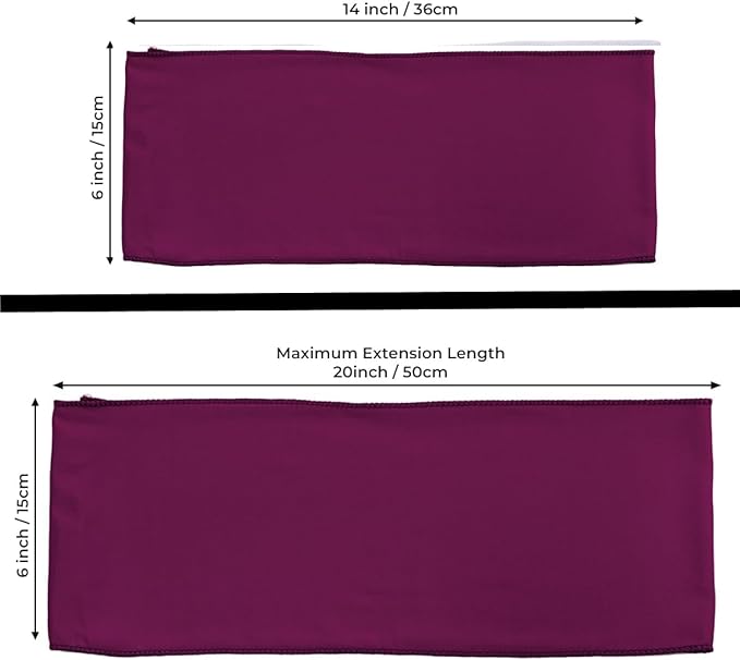 MDS Pack of 25 Spandex Chair Sashes Bows Elastic Stretch Dining Chair Bands Ties Without Slider Buckle Universal fits for Wedding Baby Shower Birthday Party Banquet Event Decoration - Eggplant