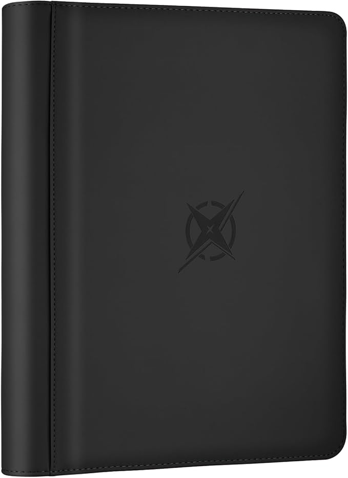 Trading Card Binder, Card Binder 9 Pocket for Trading Cards, Holds 540 Cards, Zippered Premium Card Collection Binder Album for Game Card, Sports Card, Yugioh, MTG (Black)