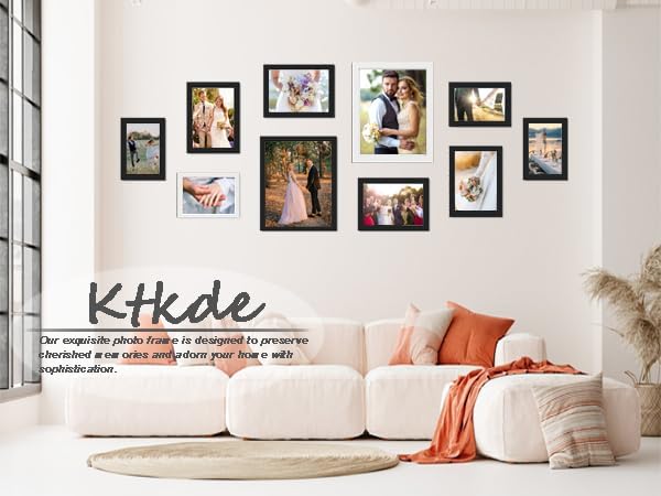 KTKDE 8.5x11 Picture Frame Walnut Certificate Document Frame 3 Pack Diploma Frames, Poster and Photo, Horizontal and Vertical Formats for Wall Hanging or Tabletop with Shatter Resistant Plexiglass