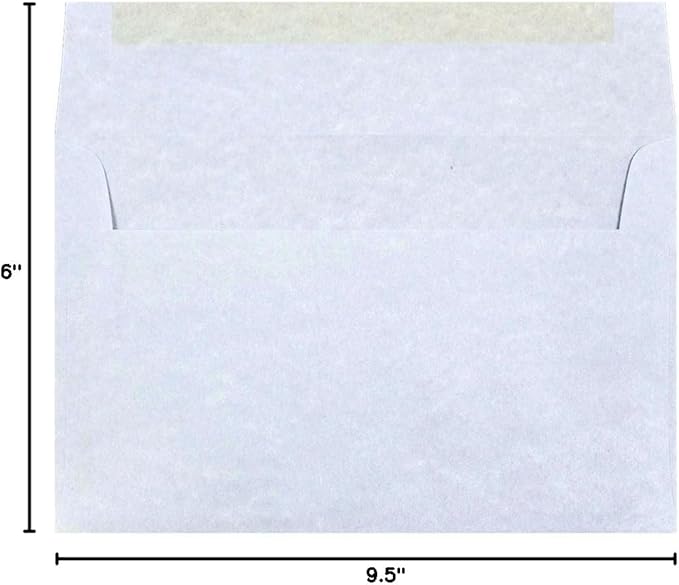 JAM PAPER A10 Parchment Invitation Envelopes - 6 x 9 1/2 - Blue Recycled - 50/Pack