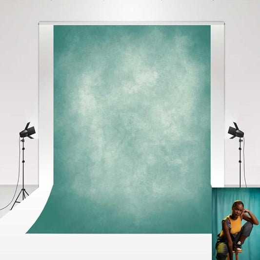 Kate Cyan Photography Backdrop Blue Green Abstract Portrait Headshot Background Photo Video Studio Props 5x7ft